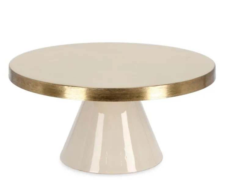 Vassoi E Centro Tavola>Bizzotto ALZATA DECORATIVA VELMA ORO BEIGE D30