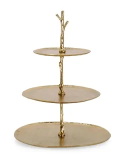 Vassoi E Centro Tavola>Bizzotto ALZATA 3P DECORATIVA INDHUR TO ORO H45
