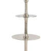 Vassoi E Centro Tavola>Bizzotto ALZATA 3P DECORATIVA MALLET ARGENTO H82