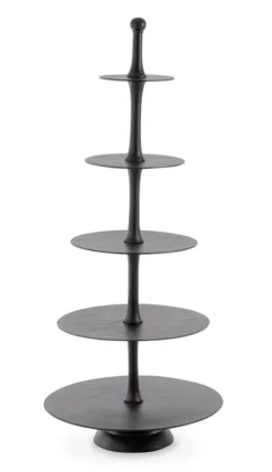 Vassoi E Centro Tavola>Bizzotto ALZATA 5P DECORATIVA MALLET NERO H152