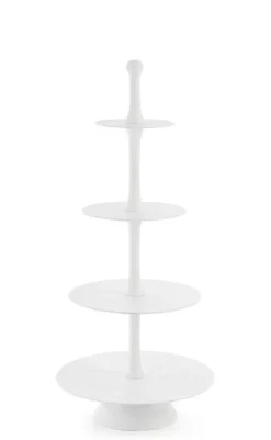 Vassoi E Centro Tavola>Bizzotto ALZATA 4P DECORATIVA MALLET BIANCO H123