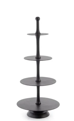 Vassoi E Centro Tavola>Bizzotto ALZATA 4P DECORATIVA MALLET NERO H123