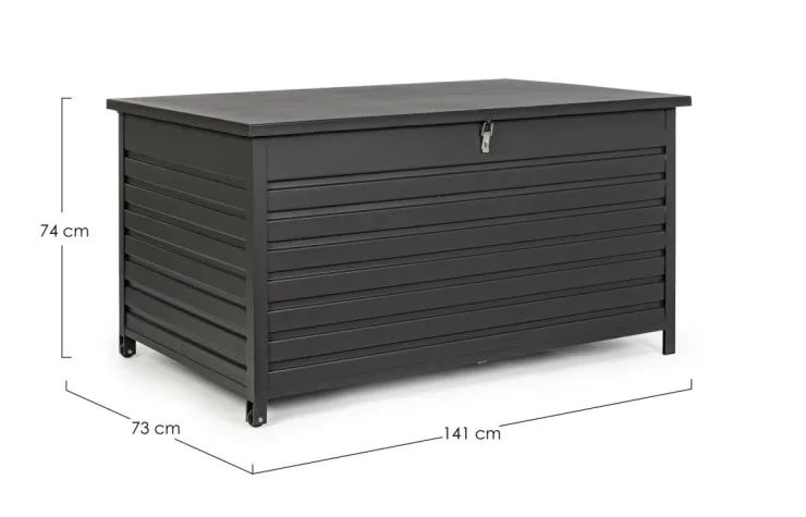 Carrelli E Bauli>Bizzotto BAULE PORTA CUSCINI SMALL CON RUOTE ANTRACITE YK13 - ATLANTIC