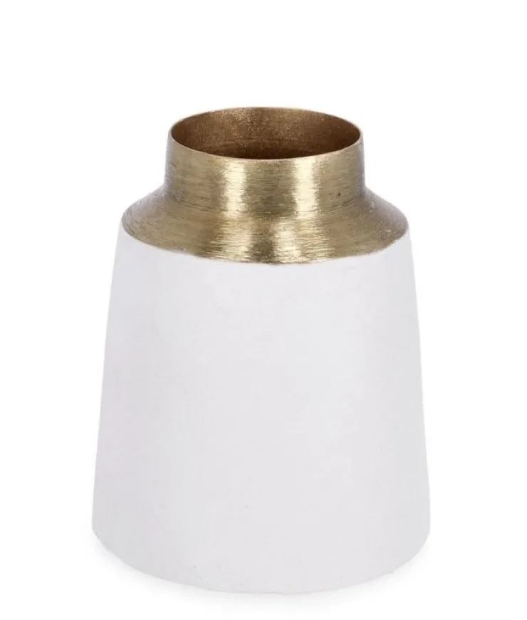 Coprivasi>Bizzotto BOTTIGLIA DECORATIVA SAAD BIANCO ORO H10