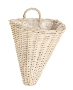 Ceste Decorative>Bizzotto CESTA 1M RANDY CONO SBIANCATO H38