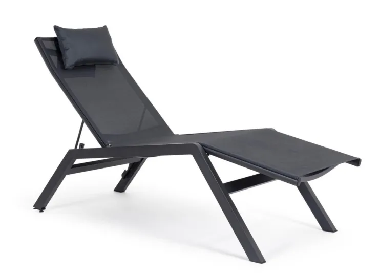 Lettini, Sdraio E Chaise Longue>Bizzotto CHAISE LONGUE IN ALLUMINIO ANTRACITE JX55 - KRION