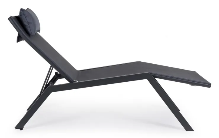 Lettini, Sdraio E Chaise Longue>Bizzotto CHAISE LONGUE IN ALLUMINIO ANTRACITE JX55 - KRION