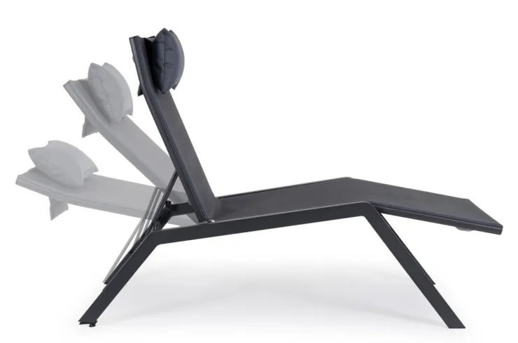 Lettini, Sdraio E Chaise Longue>Bizzotto CHAISE LONGUE IN ALLUMINIO ANTRACITE JX55 - KRION