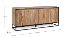 Credenze>Bizzotto CREDENZA 4 ANTE IN LEGNO SHEESHAM - NARTAN