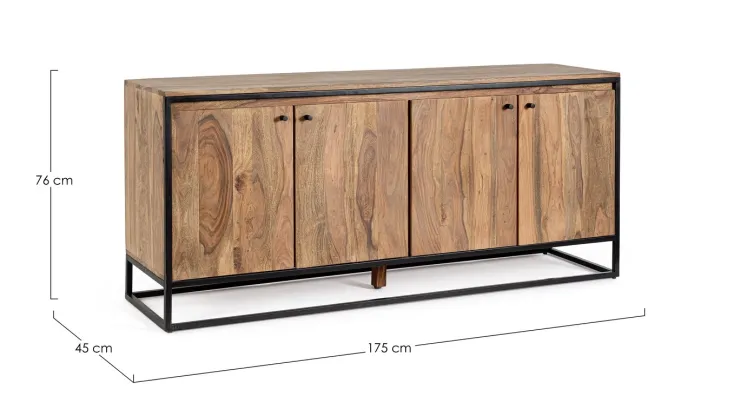 Credenze>Bizzotto CREDENZA 4 ANTE IN LEGNO SHEESHAM - NARTAN