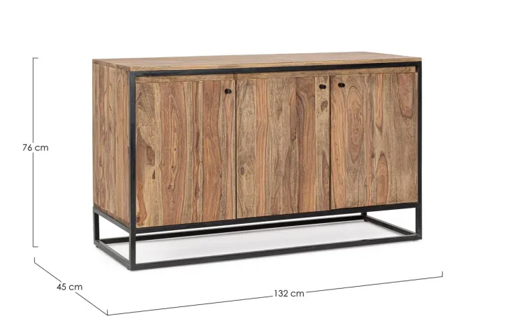 Credenze>Bizzotto CREDENZA 3 ANTE IN LEGNO SHEESHAM - NARTAN