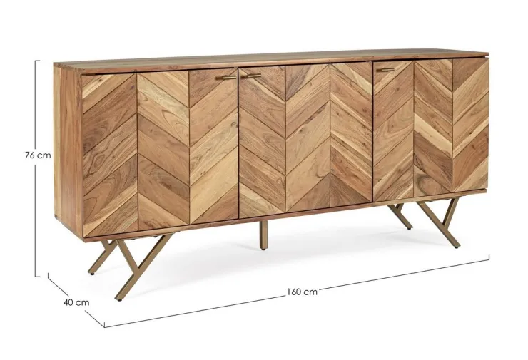 Credenze>Bizzotto CREDENZA IN LEGNO 3 ANTE - RAIDA
