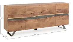 Credenze>Bizzotto CREDENZA IN LEGNO 4 ANTE - ARON