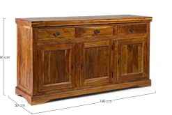 Credenze>Bizzotto CREDENZA IN LEGNO 3 ANTE- CHATEAUX