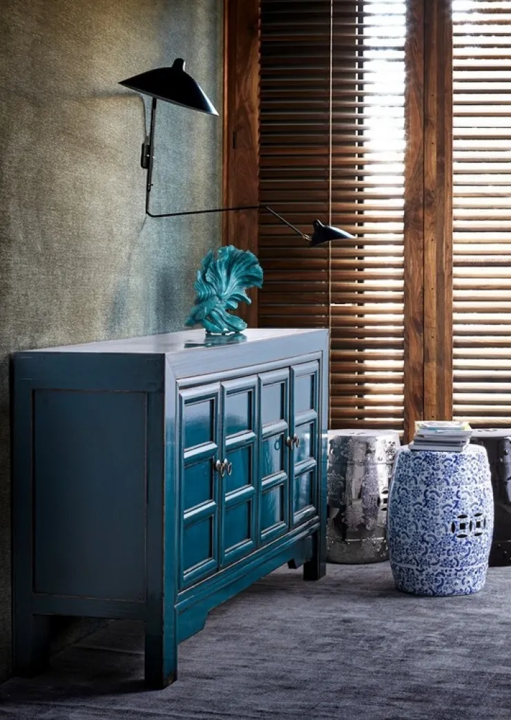 Credenze>Bizzotto CREDENZA IN LEGNO BLU - JINAN