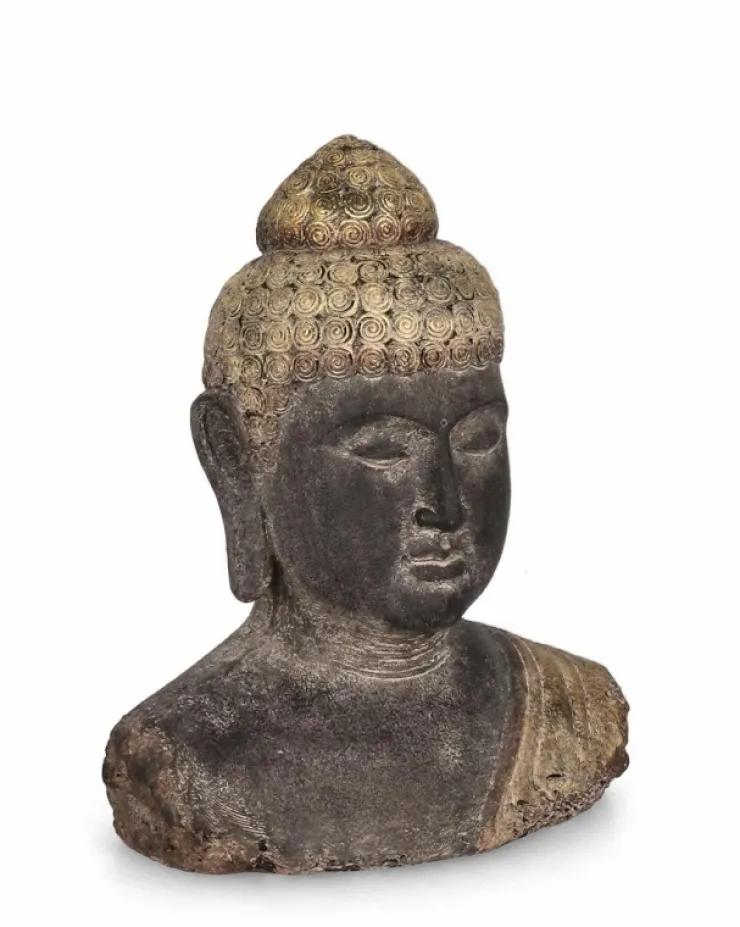 Oggettistica>Bizzotto DECORAZIONE BUDDHA TESTA GRIGI ORO H45