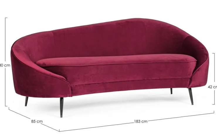 Divani>Bizzotto DIVANO IN VELLUTO COLOR WINE - SERAPHIN