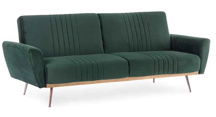 Divani Letto>Bizzotto DIVANO LETTO IN VELLUTO VERDE SCURO - JOHNNY