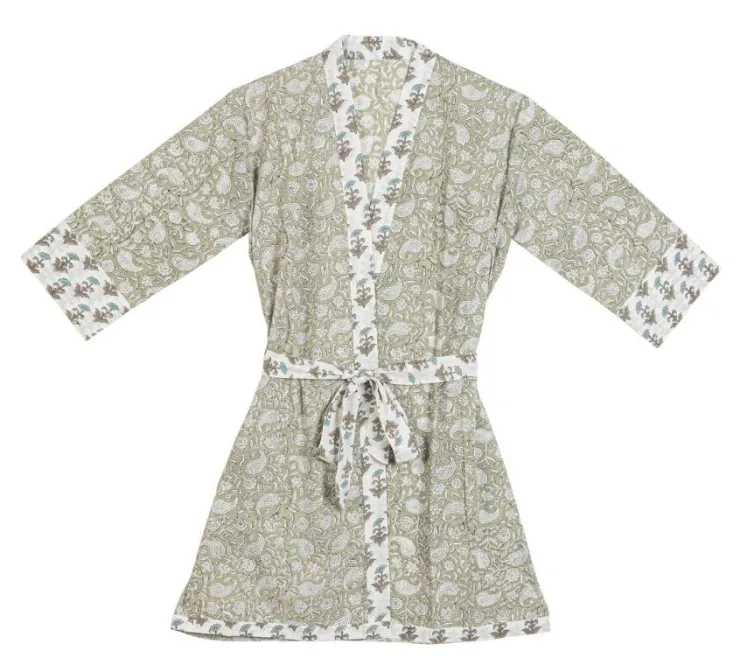 Accessori In Tessuto>Bizzotto KIMONO HELOISE BIIANCO-VERDE
