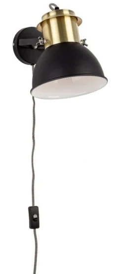 Lampade Da Parete>Bizzotto LAMPADA PARETE BROOKLYN OTTONE-NERO OP