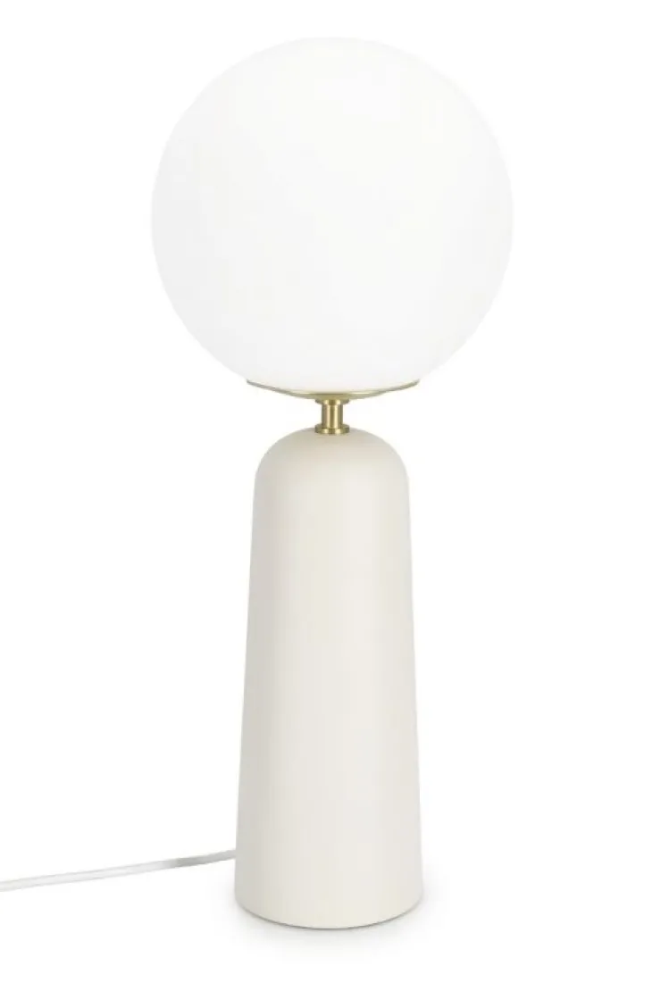 Lampade Da Tavolo>Bizzotto LAMPADA TAV. DELPHINE TONDO BIANCO H51