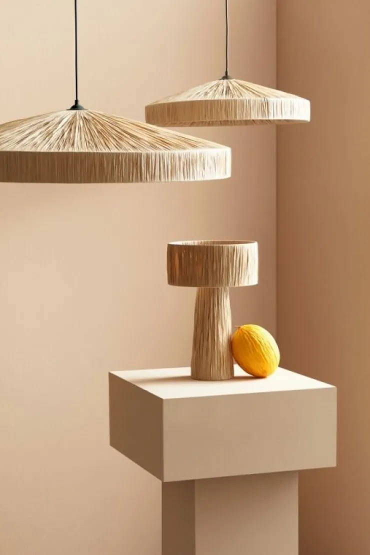 Lampade Da Tavolo>Bizzotto LAMPADA TAV. KANDA NATURALE H38
