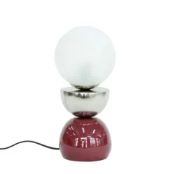 Lampade Da Tavolo>Bizzotto LAMPADA TAV. MALTON ARGENTO ROSSO H34