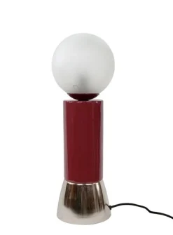 Lampade Da Tavolo>Bizzotto LAMPADA TAV. MALTON ROSSO ARGENTO H47