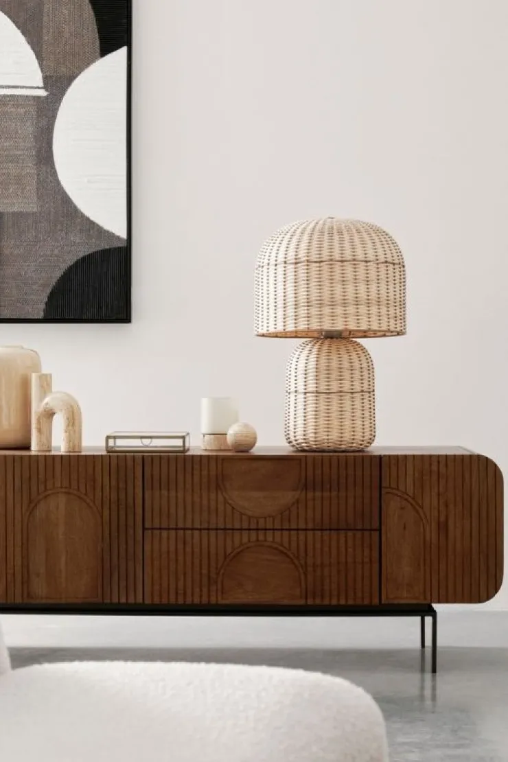 Lampade Da Tavolo>Bizzotto LAMPADA TAV. SIKKIM RATTAN H61