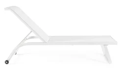 Lettini, Sdraio E Chaise Longue>Bizzotto LETTINO IN ALLUMINIO CON RUOTE BIANCO - TAYLOR