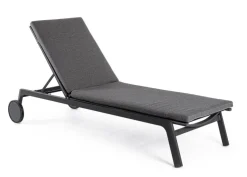 Lettini, Sdraio E Chaise Longue>Bizzotto LETTINO IN ALLUMINIO CON RUOTE ANTRACITE WG21 - JALISCO