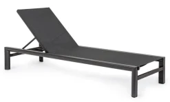 Lettini, Sdraio E Chaise Longue>Bizzotto LETTINO IN ALLUMINIO CON RUOTE ANTRACITE YK13 - SKIPPER NEW