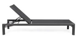 Lettini, Sdraio E Chaise Longue>Bizzotto LETTINO IN ALLUMINIO CON RUOTE ANTRACITE YK13 - SKIPPER NEW
