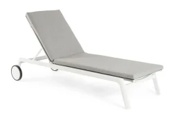 Lettini, Sdraio E Chaise Longue>Bizzotto LETTINO IN ALLUMINIO CON RUOTE BIANCO WG20 - JALISCO