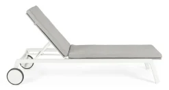Lettini, Sdraio E Chaise Longue>Bizzotto LETTINO IN ALLUMINIO CON RUOTE BIANCO WG20 - JALISCO