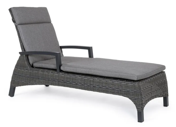 Lettini, Sdraio E Chaise Longue>Bizzotto LETTINO RECLINABILE CON CUSCINI ANTRACITE JX55 - BRITTON