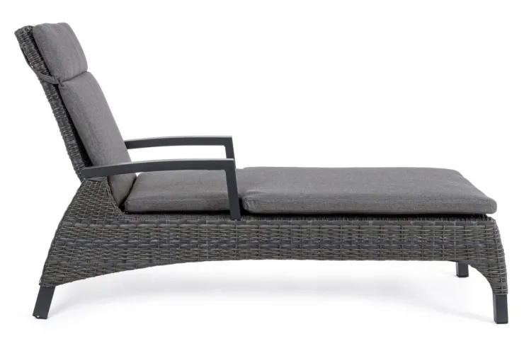 Lettini, Sdraio E Chaise Longue>Bizzotto LETTINO RECLINABILE CON CUSCINI ANTRACITE JX55 - BRITTON