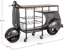 Carrelli Ed Espositori>Bizzotto MOBILE BAR IN METALLO - VESPA REPLICA