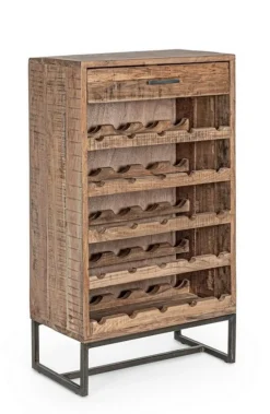 Mobili Bar E Cantinette|Mobili Contenitori>Bizzotto MOBILE PORTABOTTIGLIE IN LEGNO - ELMER