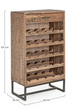 Mobili Bar E Cantinette|Mobili Contenitori>Bizzotto MOBILE PORTABOTTIGLIE IN LEGNO - ELMER