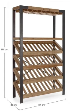 Mobili Bar E Cantinette|Mobili Contenitori>Bizzotto MOBILE PORTABOTTIGLIE IN LEGNO - KANTIN
