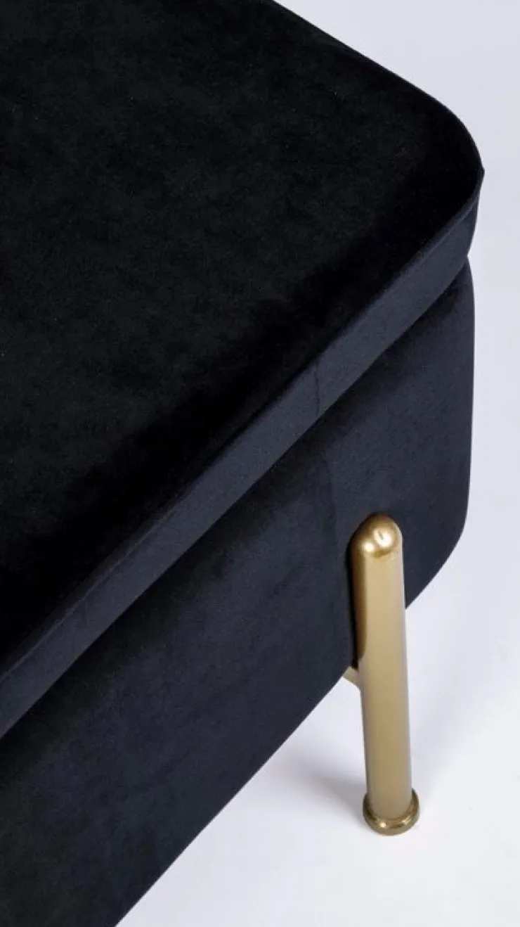 Panchette>Bizzotto PANCA CONTENITORE IN VELLUTO NERO - IRINA