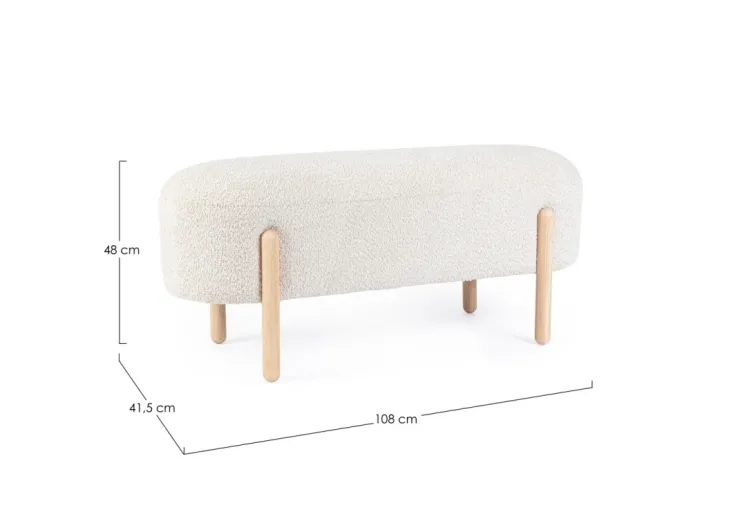Panche>Bizzotto PANCA EFFETTO BOUCLE' NATURALE - DAYLA