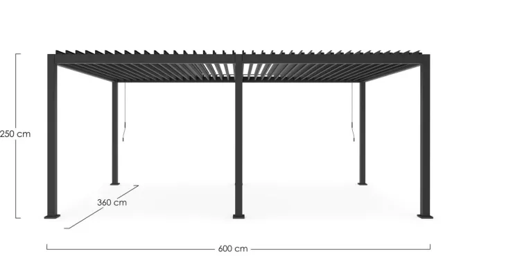 Pergole E Gazebo>Bizzotto PERGOLA OCEAN 3.6X6 ANTRACITE