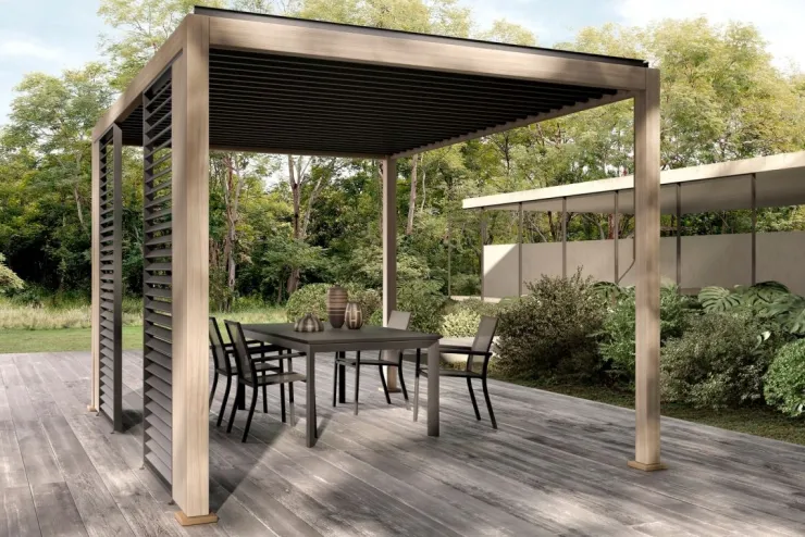 Pergole E Gazebo>Bizzotto PERGOLA OCEAN 3X4 NATURAL-ANTRACITE