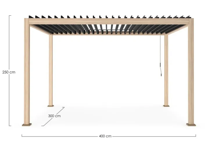 Pergole E Gazebo>Bizzotto PERGOLA OCEAN 3X4 NATURAL-ANTRACITE