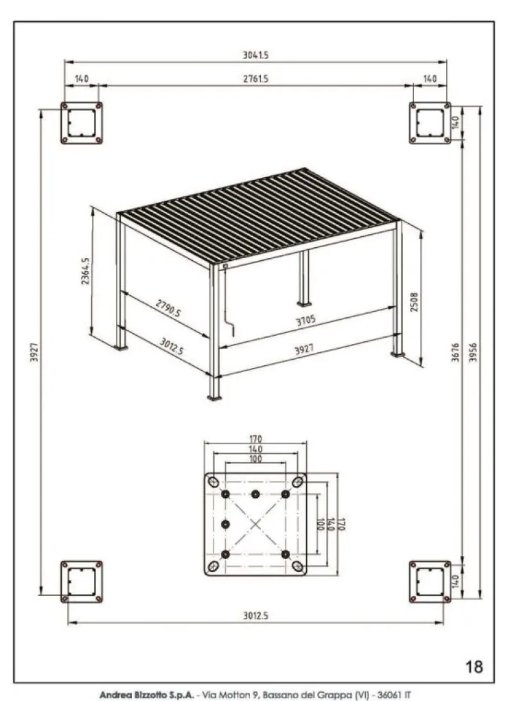 Pergole E Gazebo>Bizzotto PERGOLA OCEAN 3X4 SETA