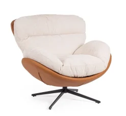 Poltrone E Chaise Longue>Bizzotto POLTRONA ADINDA GHIACCIO/CUOIO
