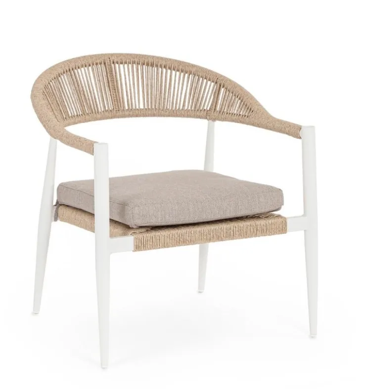 Poltrone>Bizzotto POLTRONA C-BR C-C JANDIA BIANCO/BEIGE