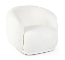 Poltrone E Chaise Longue>Bizzotto POLTRONA EFFETTO BOUCLE' BIANCO - TECLA